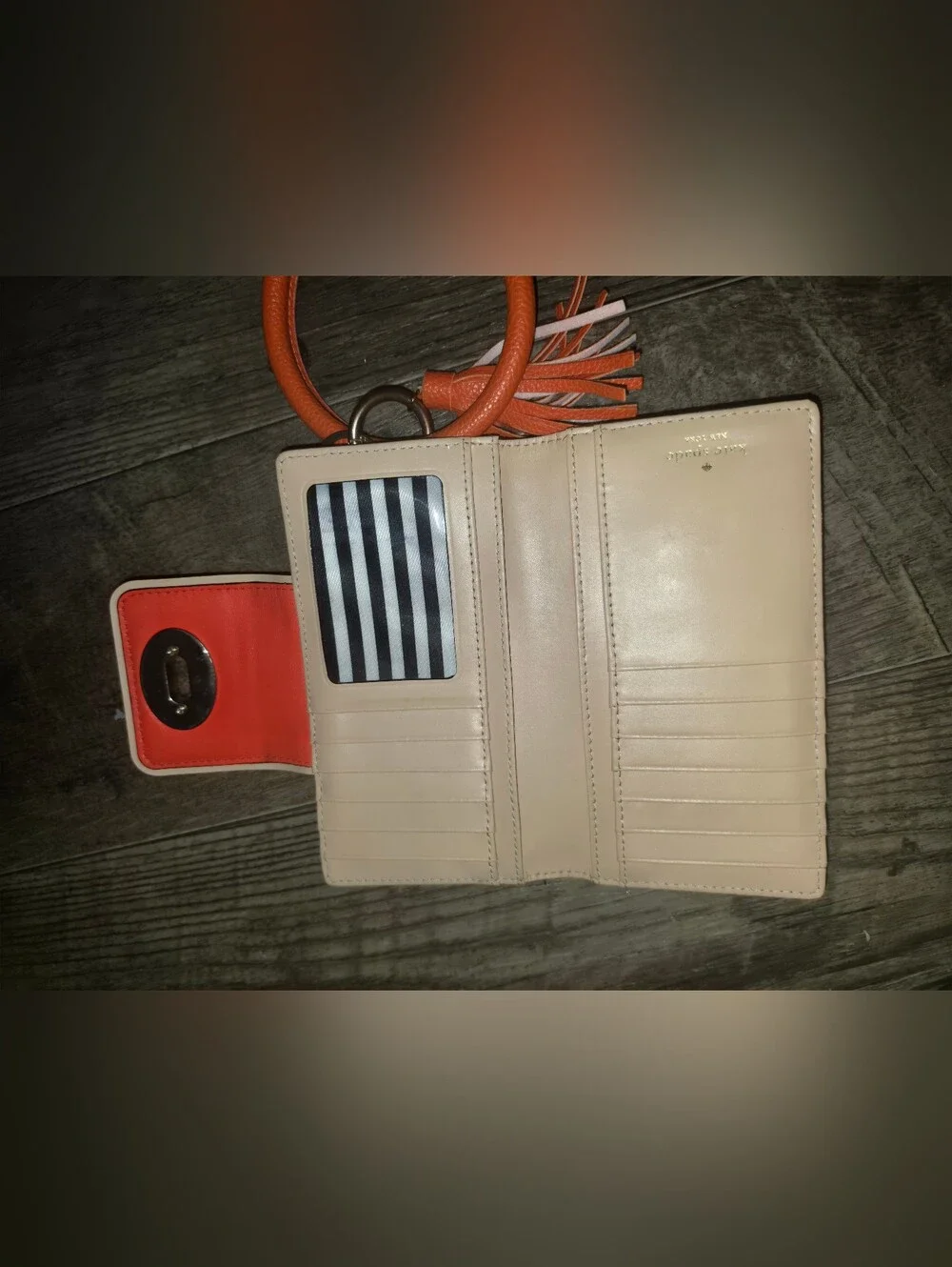 Kate Spade Orange Leather Wristlet Wallet